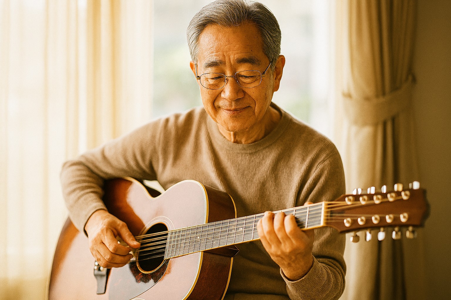 12弦ギターを演奏するギタリスト