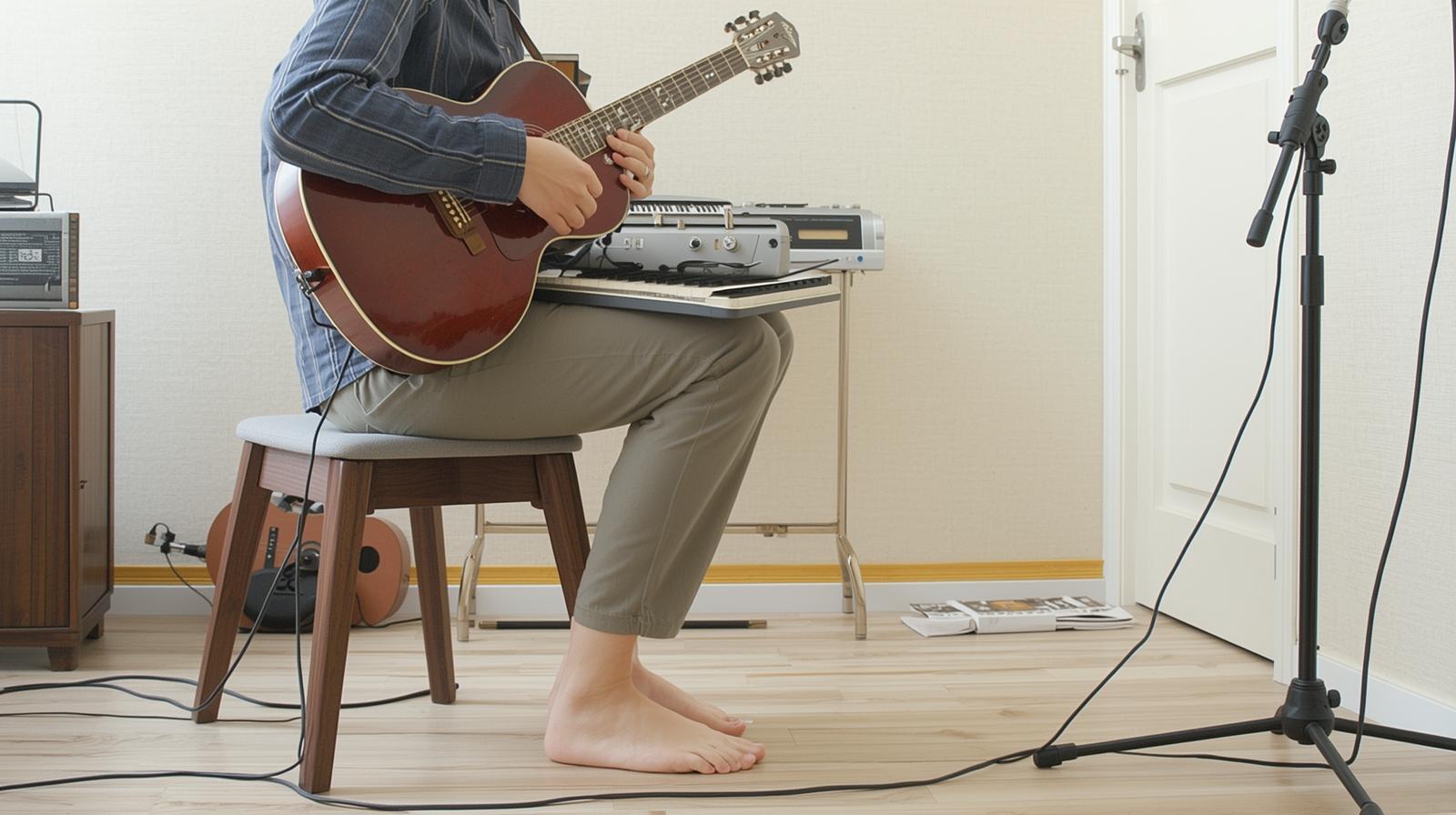 フットスツールを使った演奏姿勢