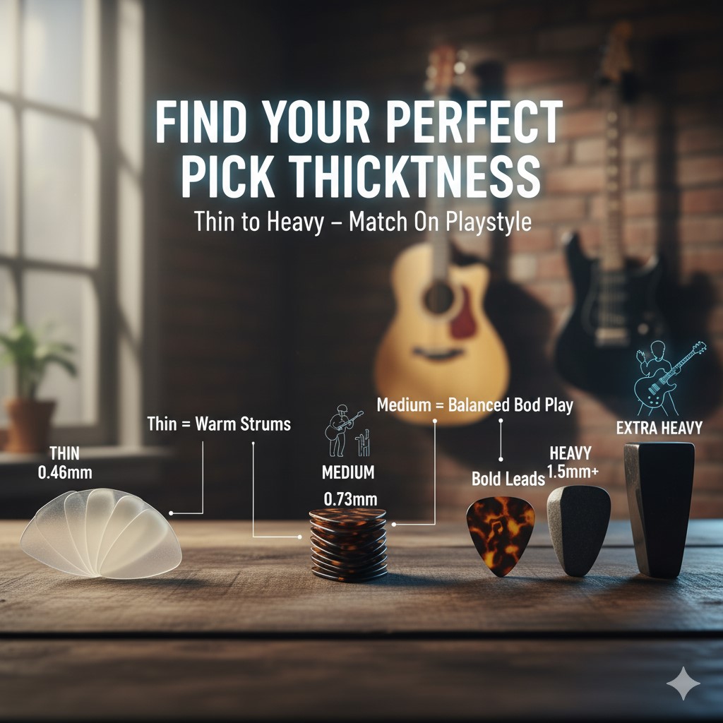 ピックの厚さによる違い